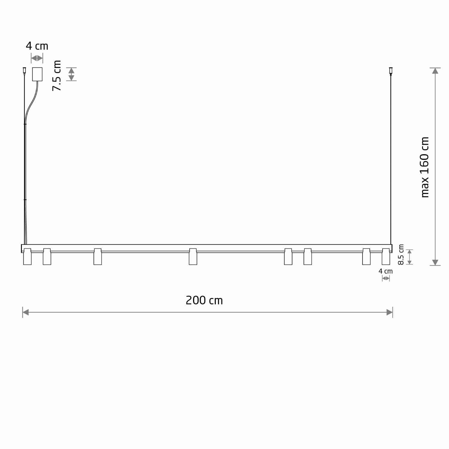 COLGANTE FOURTY LINE 8L AZUL - medidas - Liderlamp