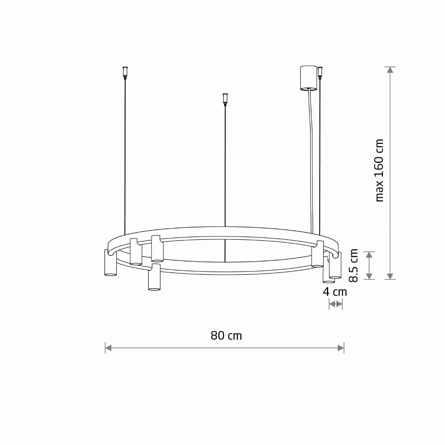 COLGANTE FOURTY ROUND 7L TERRACOTA - medidas - Liderlamp