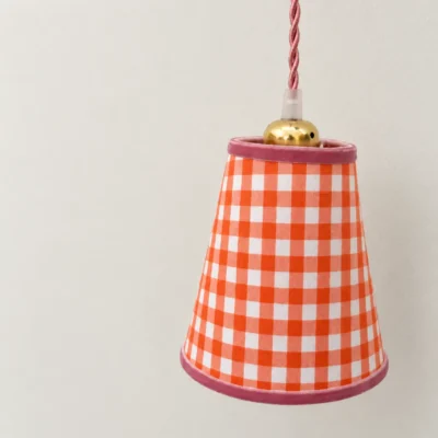 Pantalla Vichy colgar Naranja Rosa - Liderlamp