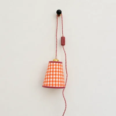 Pantalla Vichy colgar Naranja Rosa - Liderlamp