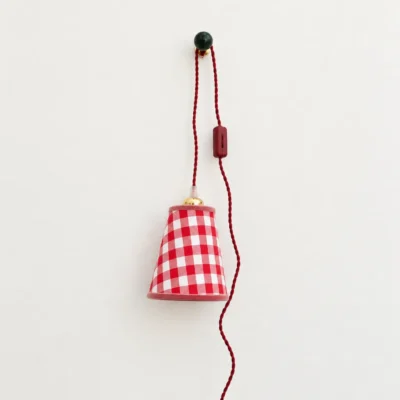 Pantalla Vichy colgar Roja Rosa - Liderlamp